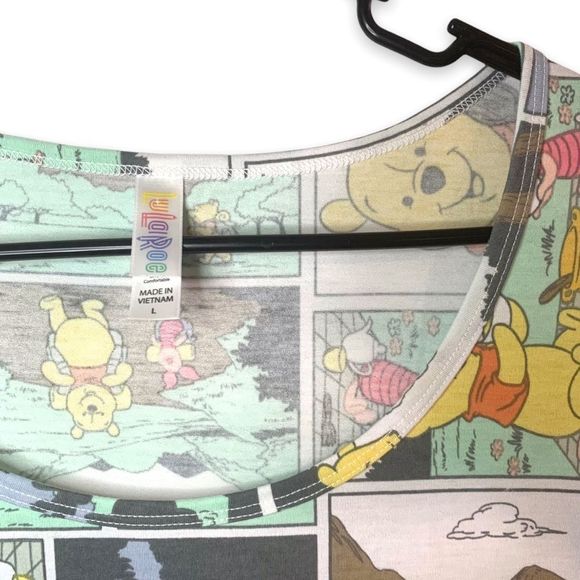 LuLaRoe Lg Winnie the Pooh Comic Strip Style Graphic Print Women's Tee Disney - Picture 3 of 6